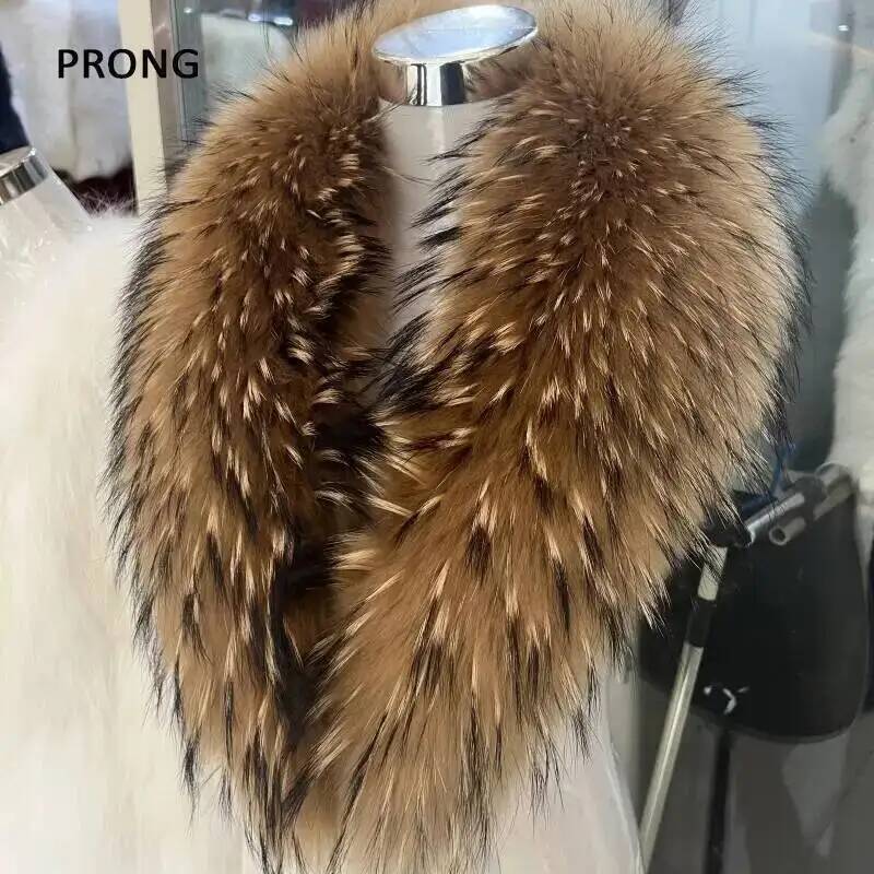 Winter Clothing Women Sale - Natural Raccoon Fur Collar Real Fur