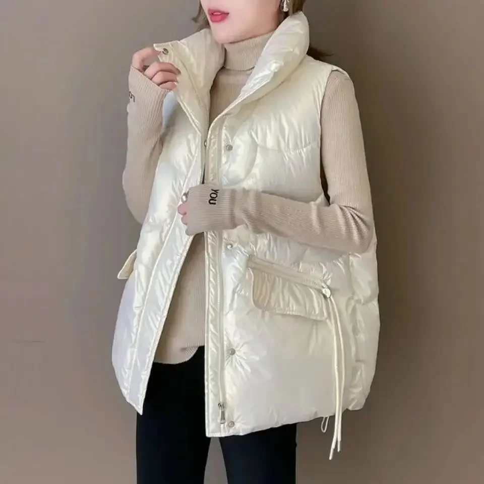 Winter Clothing On Sale Women'S - Down Waistcoat Woman Half Quilted Loose