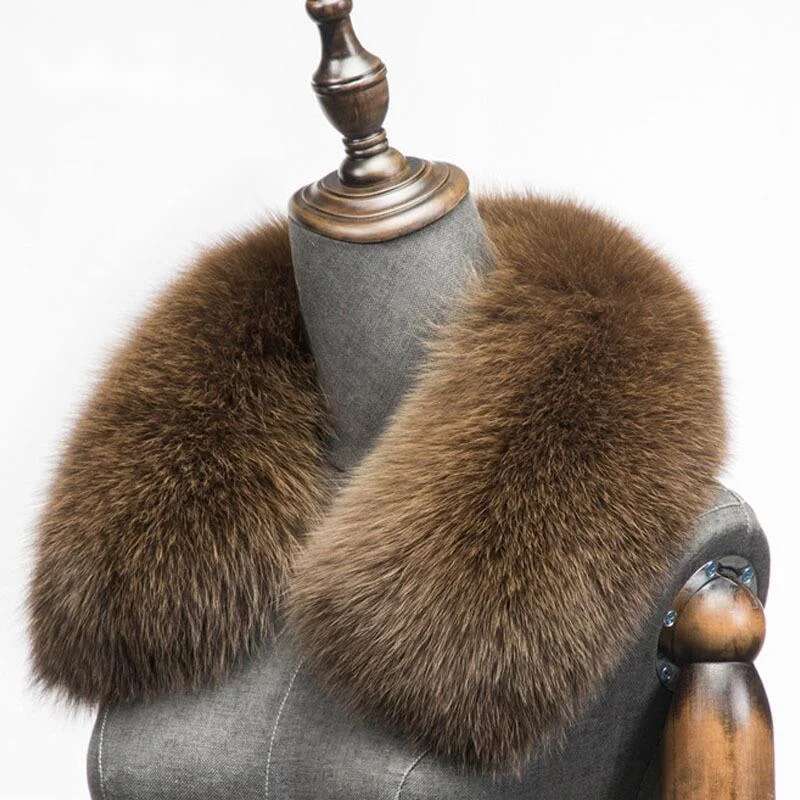 Winter Clothing Matching - Winter Natural Fox Fur Scarf Square