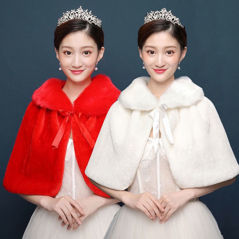 Winter Clothing Online - White Womens Winter Thicken Plush Wrap