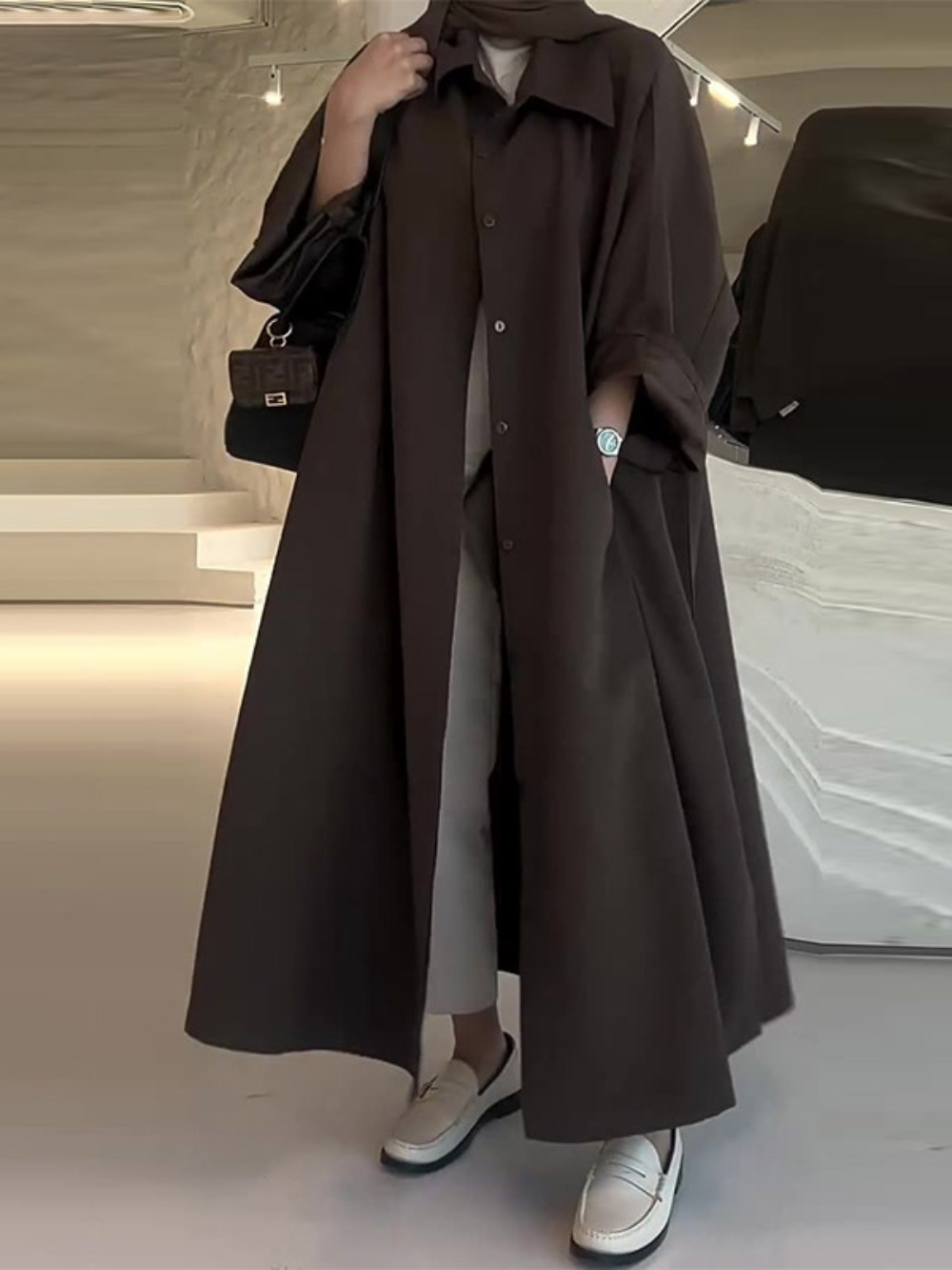 Winter Clothing Women Sale - Eid Muslim Women Abaya Trench Coat