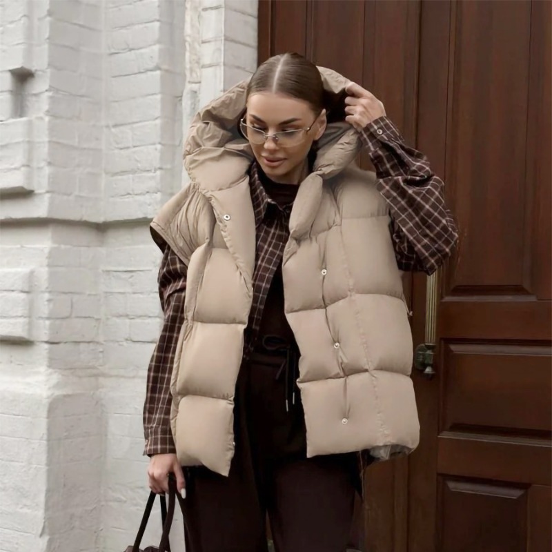 Padded Vest Gilet - Tsiisd Women's Hooded Puffer Vest Jackets