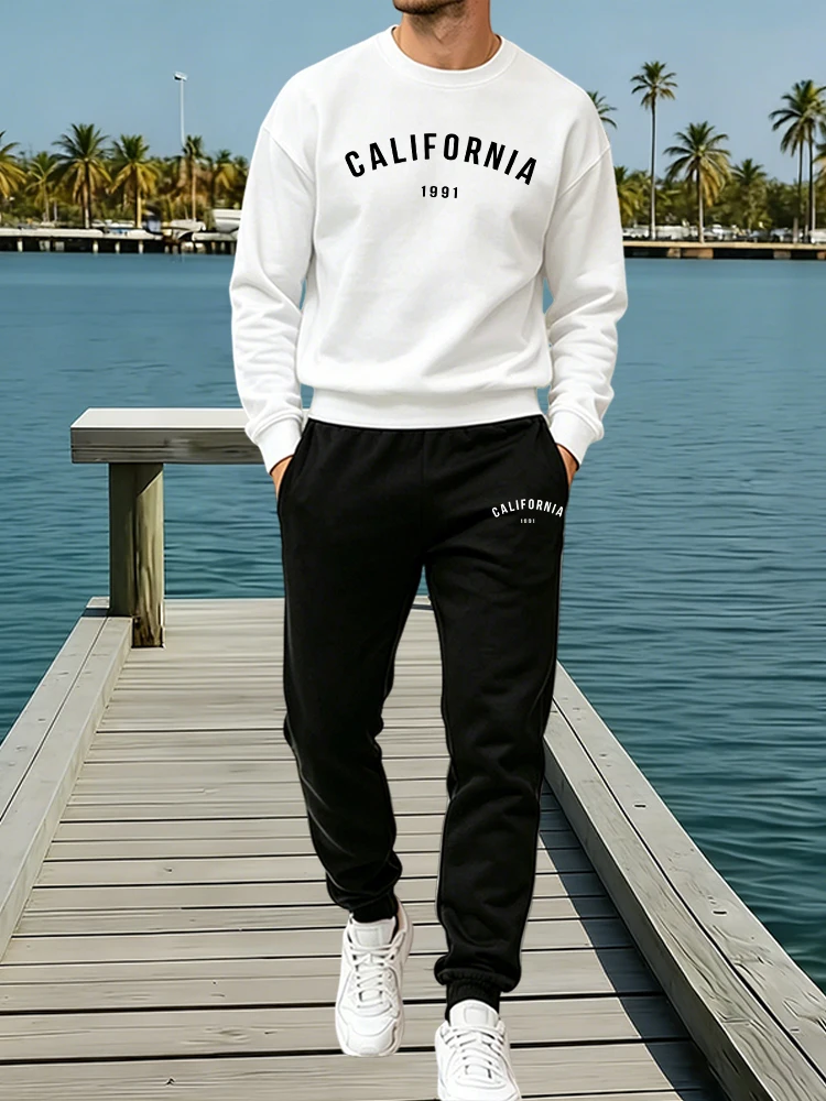 Winter Clothing Pants - Tracksuit for Man Casual O Neck