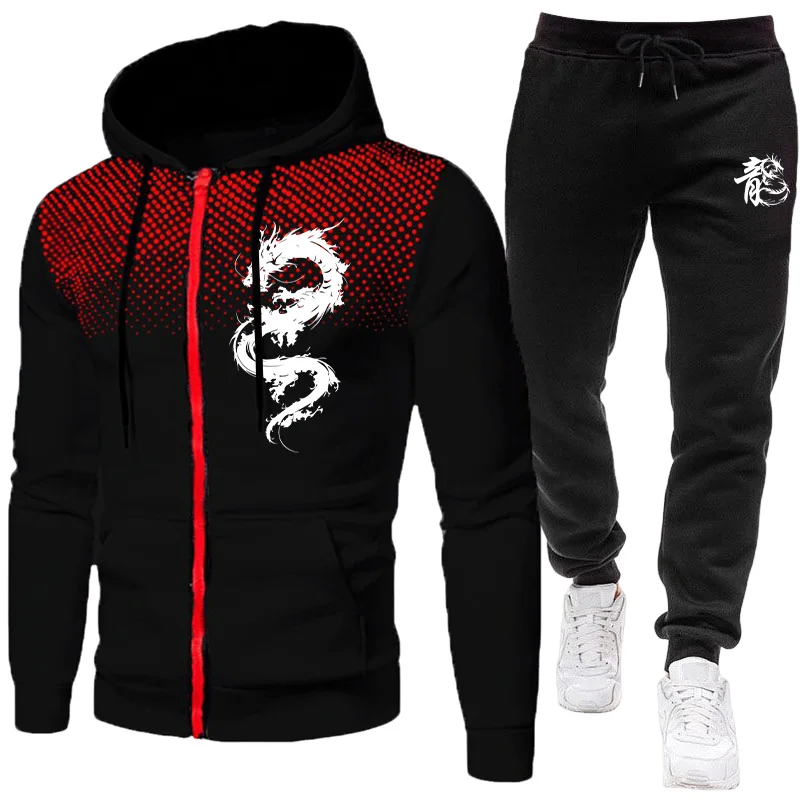 Winter Clothing Pants - Men's Paris Dragon Pattern Fashion Print
