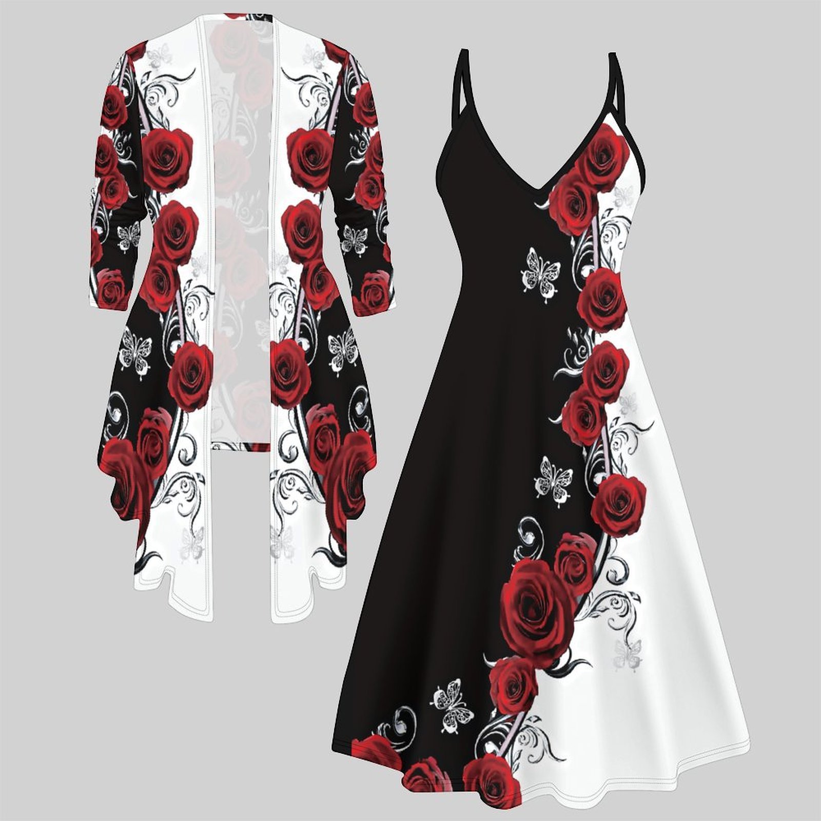 Winter Clothing Women Sale - Print Two Piece Set Women Midi