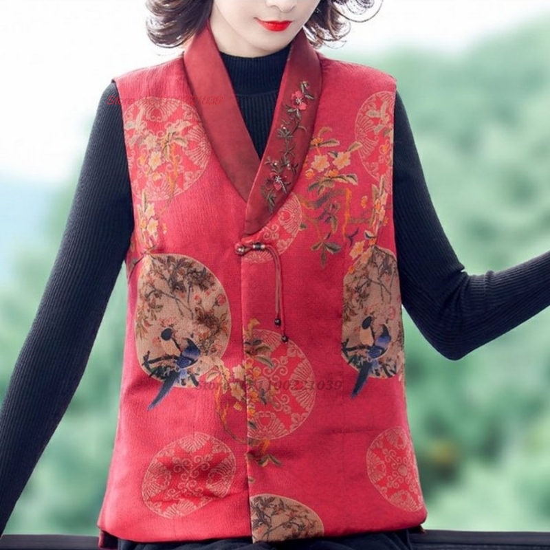 2026 national flower print sat - Padded Vest Gilet recension och pris