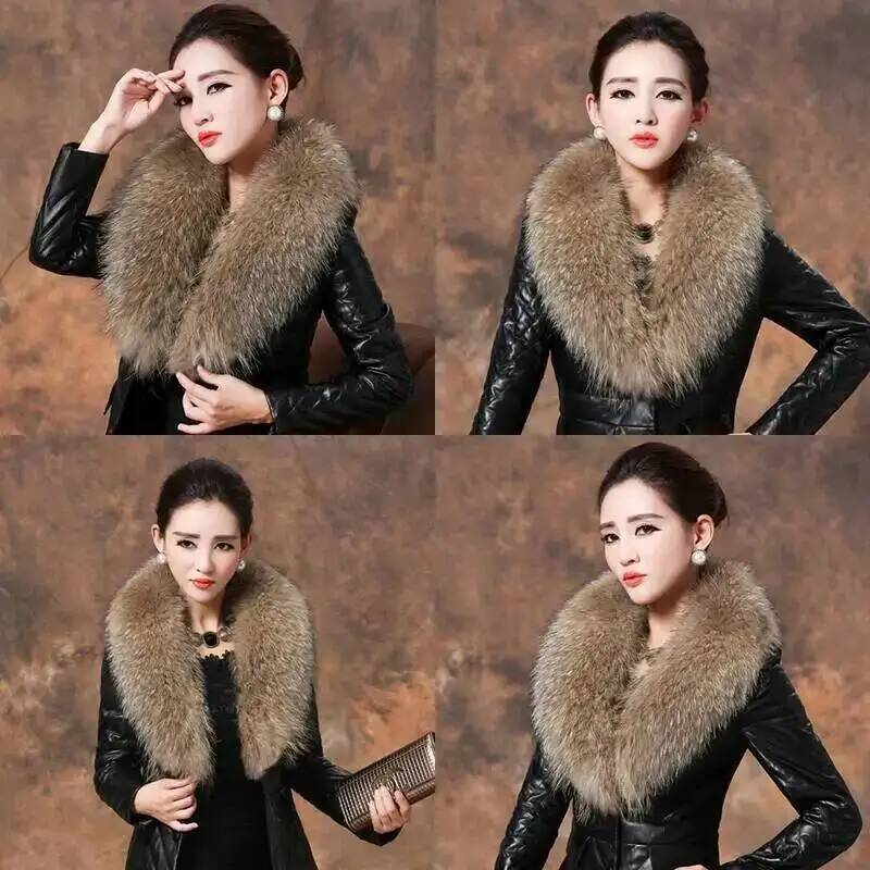 Natural Raccoon Fur Collar Rea - Winter Clothing Women Sale recension och pris