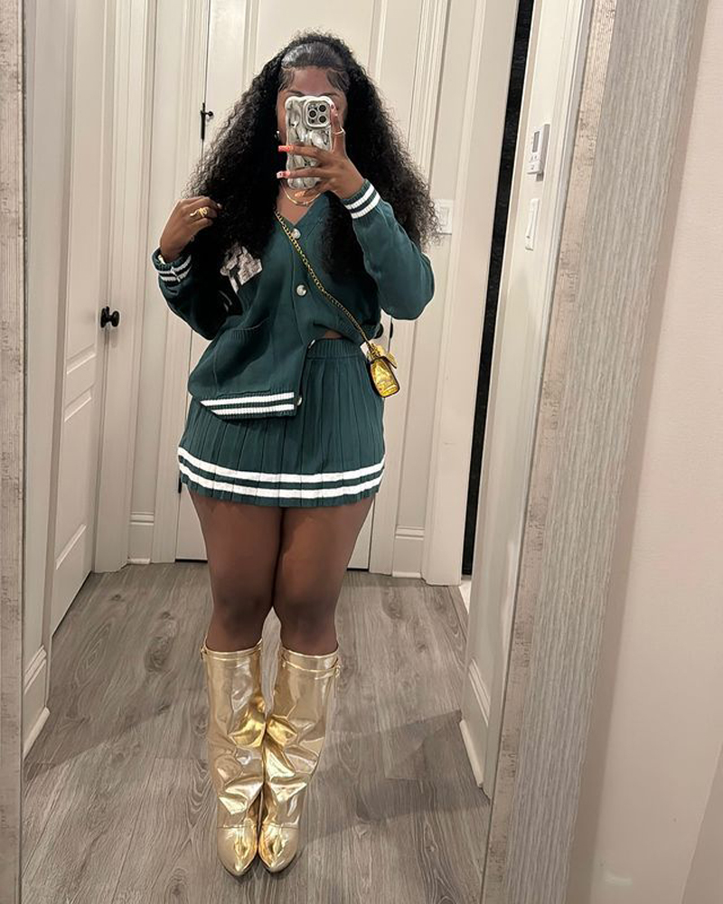 Knit Pleated Sweater Skirts 2  - Winter Clothing Matching recension och pris