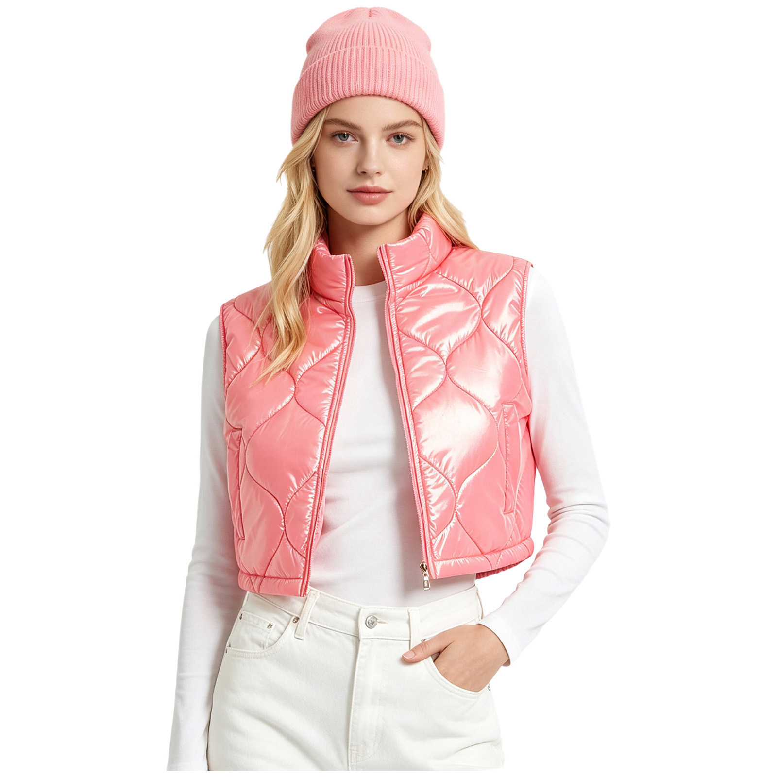 Women Short Coats Vest Sleevel - Padded Vest Gilet recension och pris