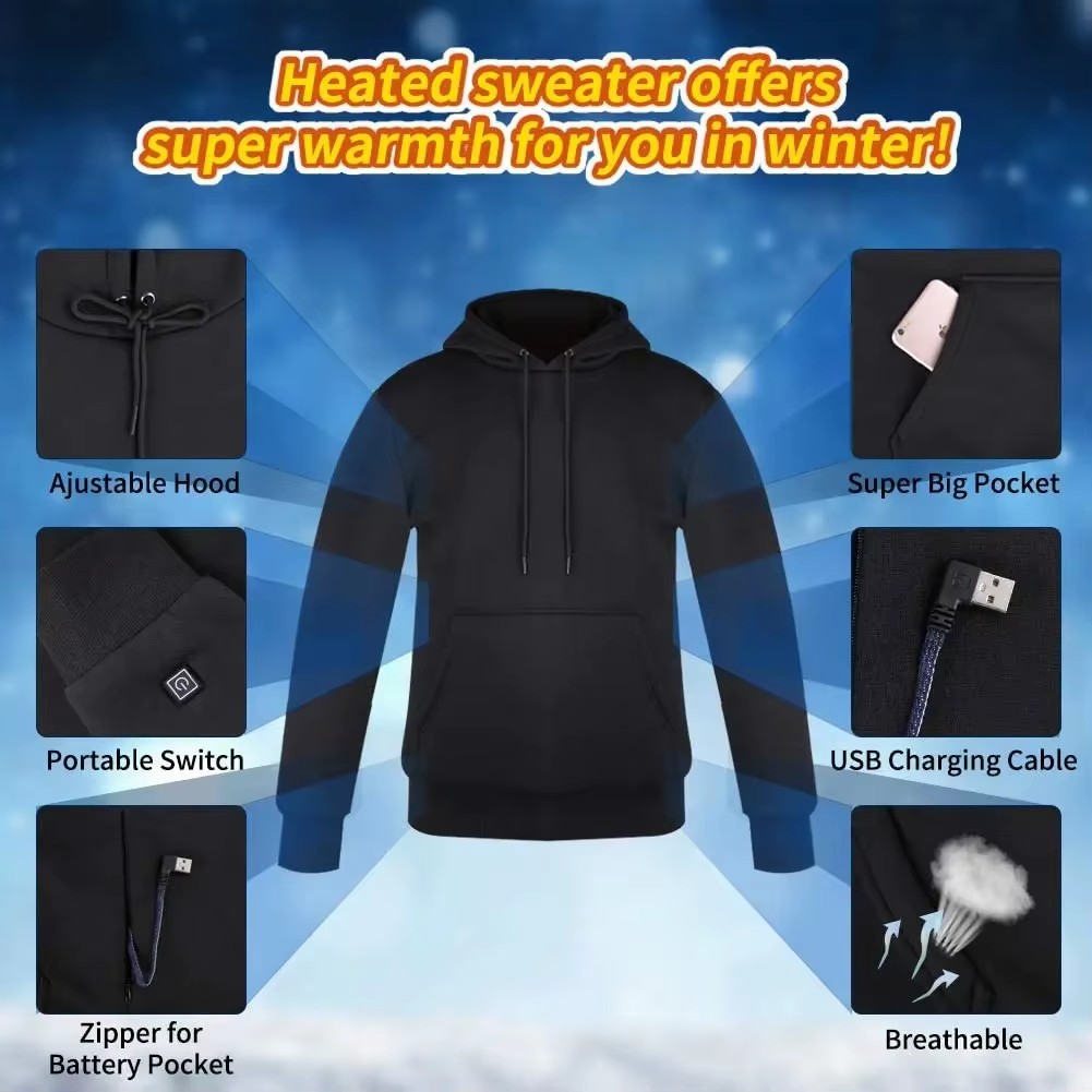 Women USB Heating Hoodies Men  - Winter Clothing Women Sale recension och pris