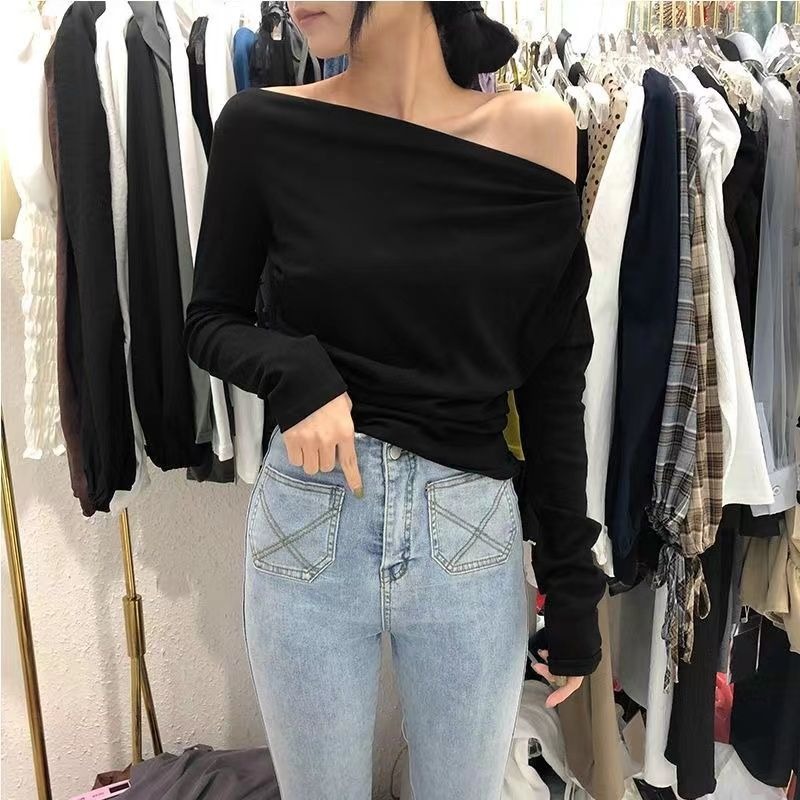Slim Plain 2025 Off Shoulder C - Winter Clothing On Sale Women'S recension och pris