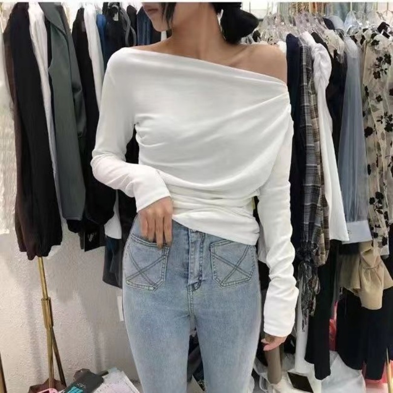 Slim Plain 2025 Off Shoulder C - Winter Clothing On Sale Women'S recension och pris
