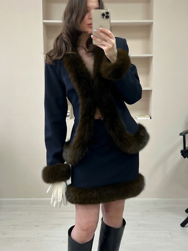 Women's Fur Patchwork Skirt Su - Winter Clothing Women Sale recension och pris